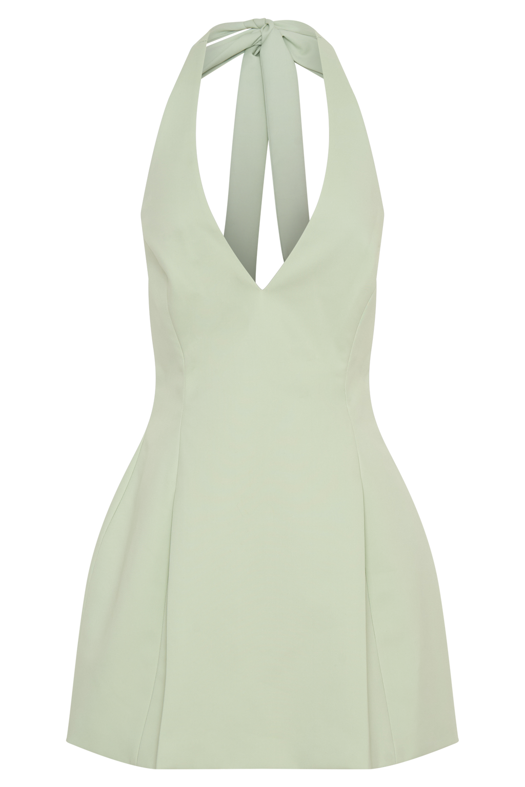 Nelly Halter Neck Cotton Mini Dress - Sage